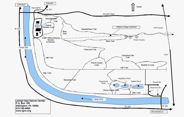 Trails Around Lehigh, PA Map