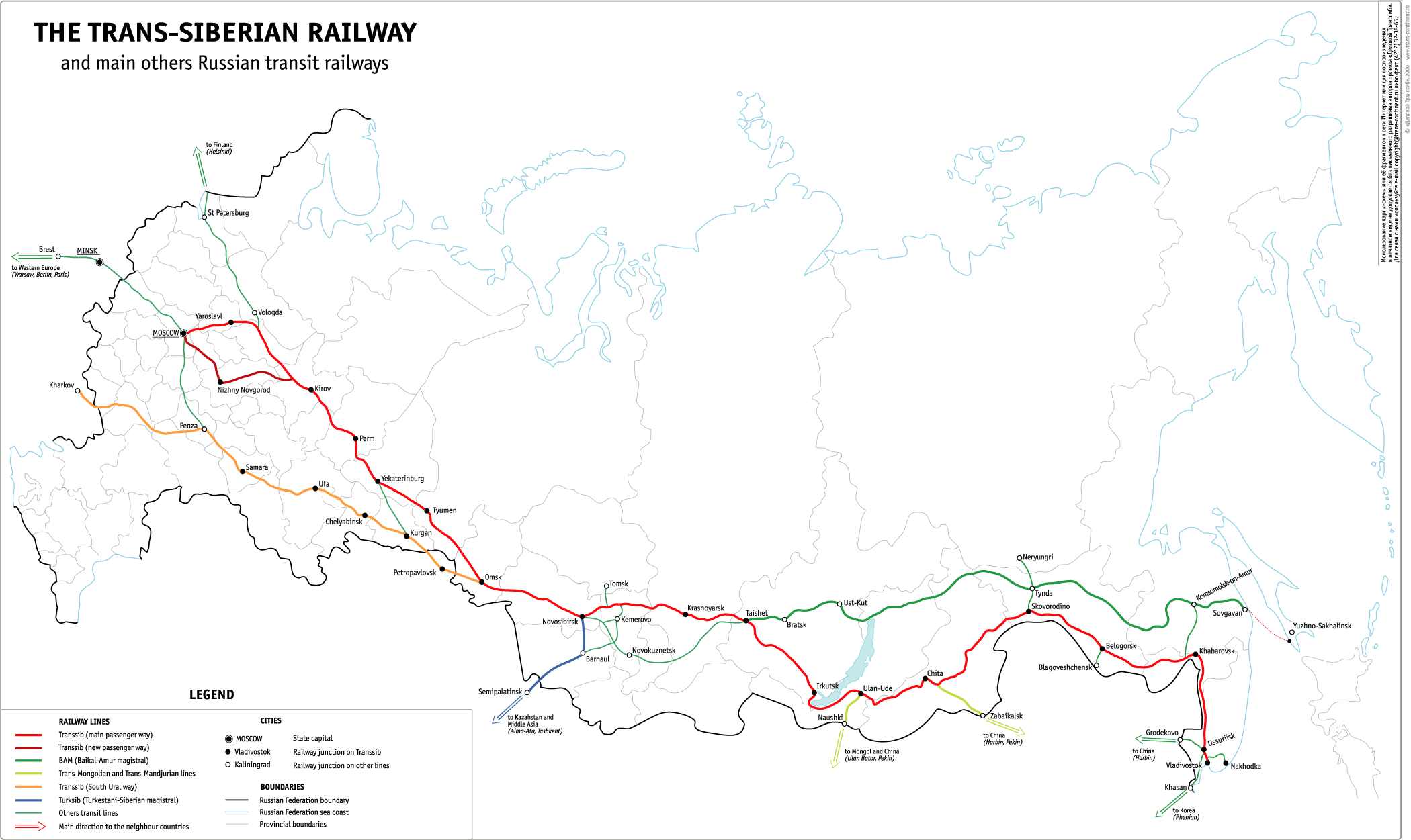 TransSiberian Railway Map Russia • mappery
