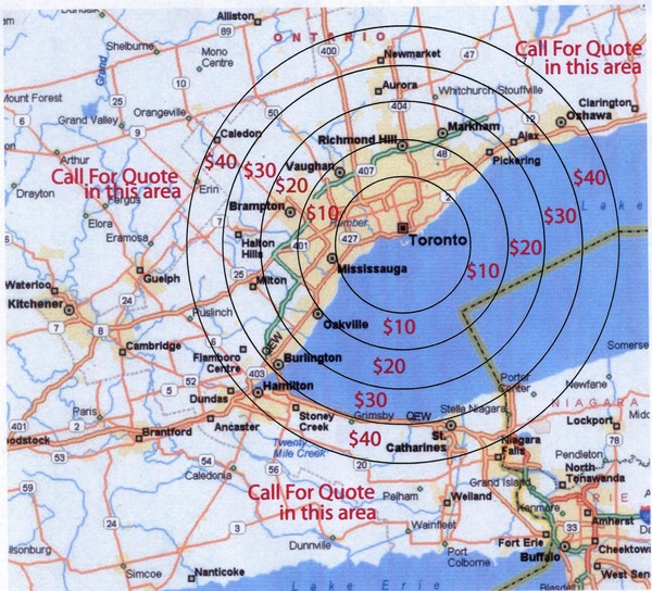 Transportation Rates in Toronto Map