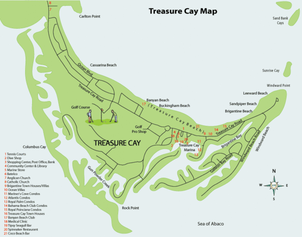 Treasure cay Map