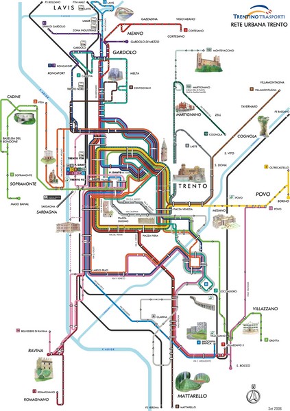 Trento Bus Route Map (Italian)