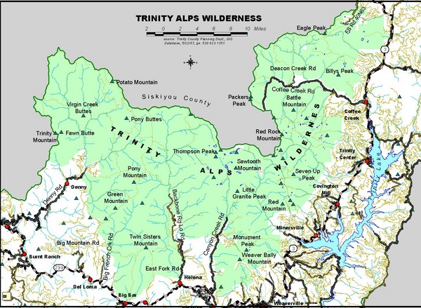 Trinity Alps Wilderness Map