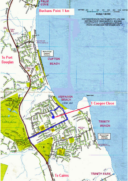 Trinity Beach, Australia Tourist Map