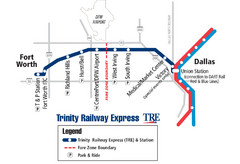 Trinity Railway Express Map