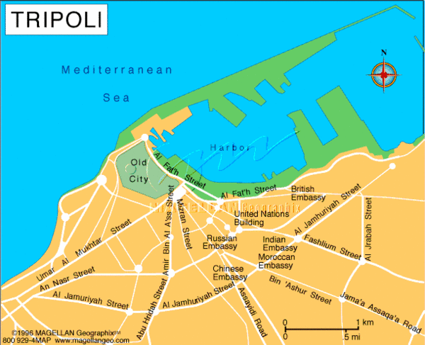 Tripoli Districts Map