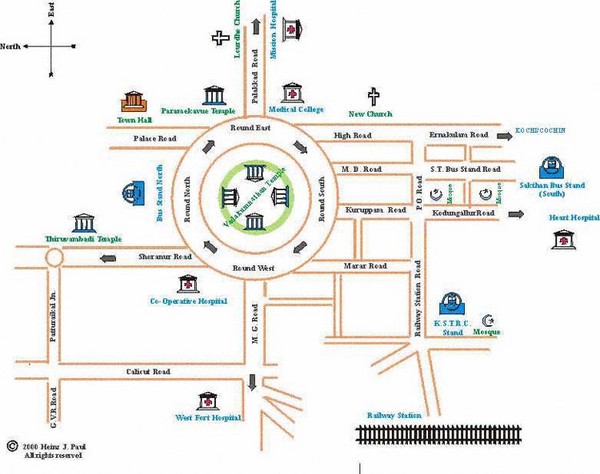 Trissur Tourist Map