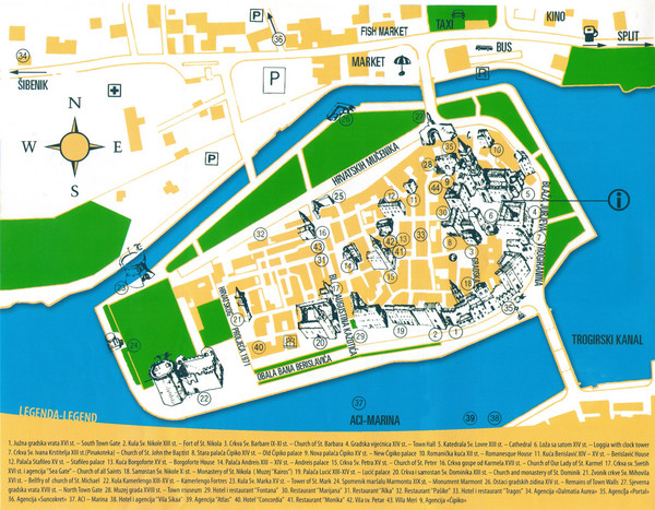 Trogir Croatia Tourist Map