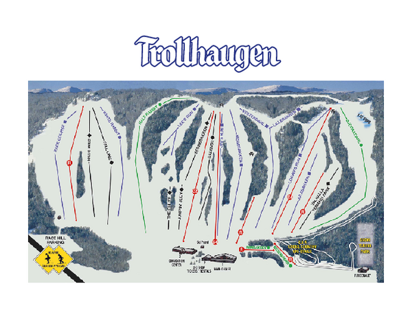 Trollhaugen Ski Area Ski Trail Map