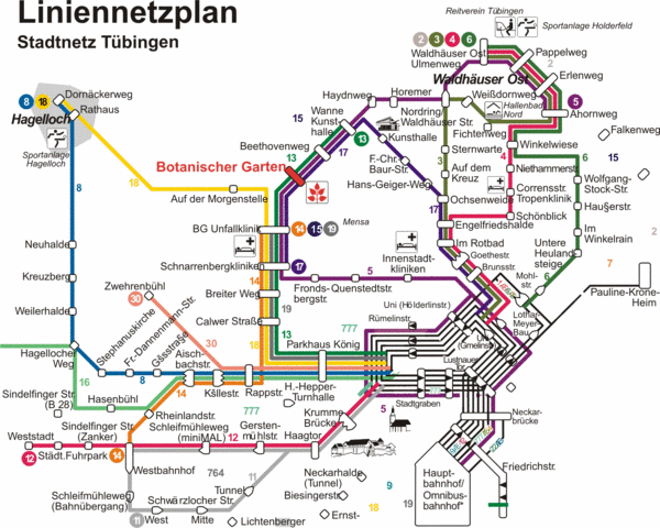 Tubingen Bus Map - Tubingen • mappery