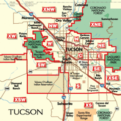 Tucson, Arizona City Map
