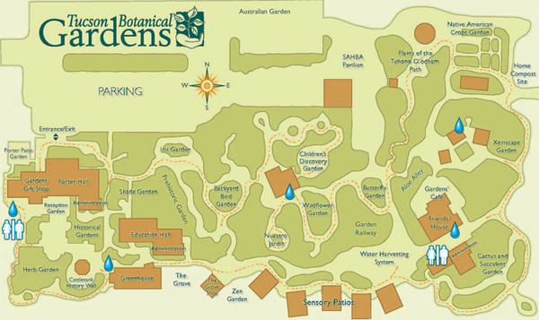 Desert Botanical Garden Map Tucson Botanical Gardens Map - Tucson Az • Mappery