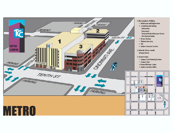 Tcc Metro Campus Map Map Vector