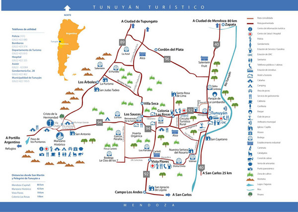 Tunuyan Tourist Map