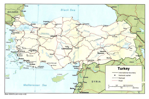 Turkey Country Map