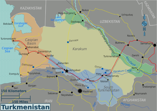 Turkmenistan Regions Map