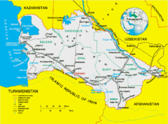 Turkmenistan regions Map