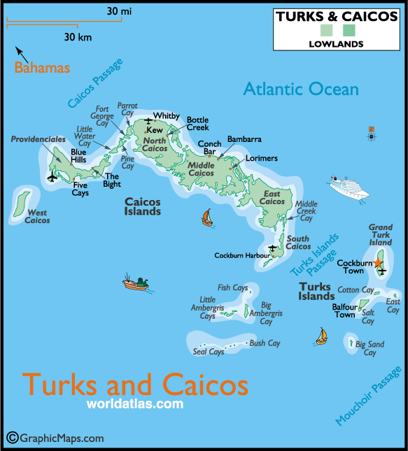 Turks and Caicos Map Turks and Caicos Islands • mappery
