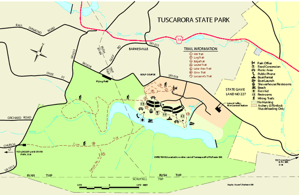 Tuscarora State Park Map