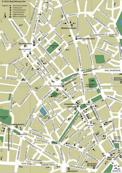 Tverskaya Moscow Hotel Map