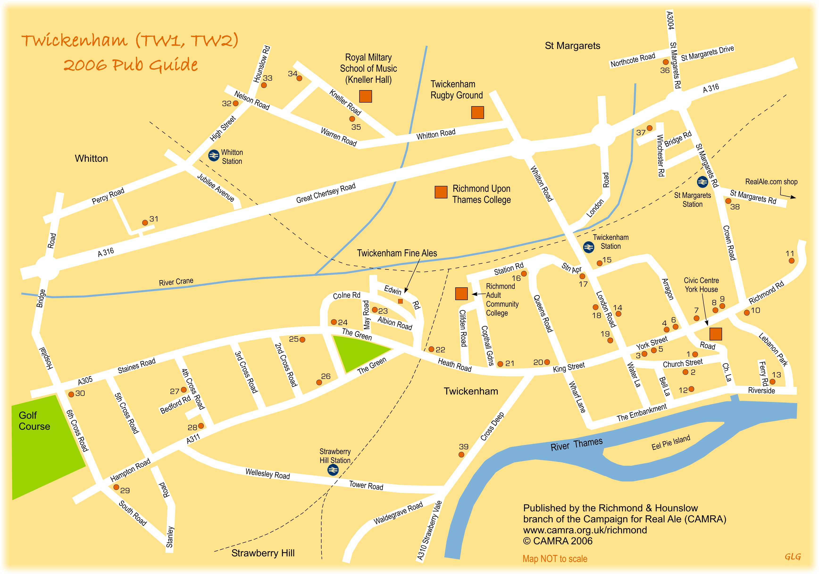 Twickenham Pub Guide Map - Twickenham United Kingdom • mappery