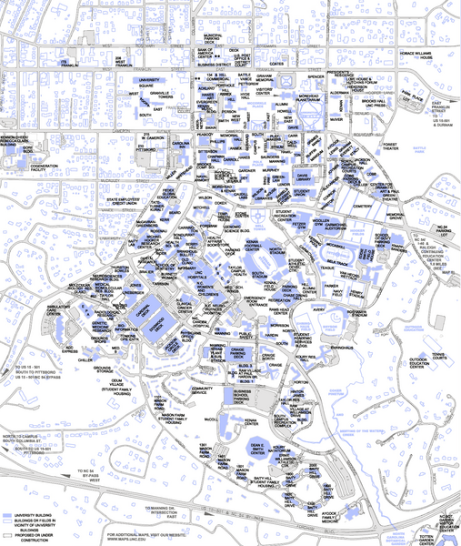 university of north carolina chapel hill campus map Unc Ch Campus Map Chapel Hill Nc Mappery university of north carolina chapel hill campus map