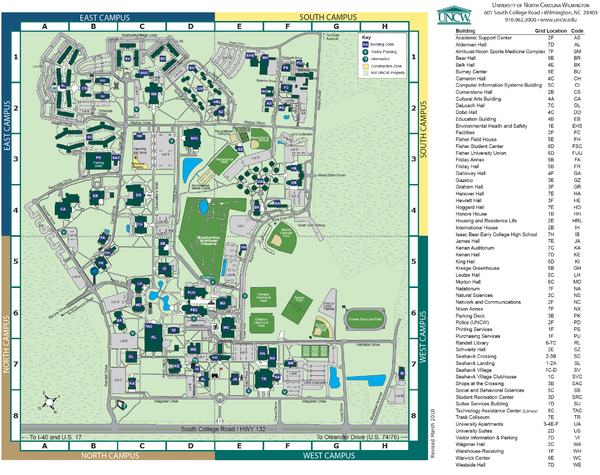 Unc Wilmington Campus Map | Zip Code Map