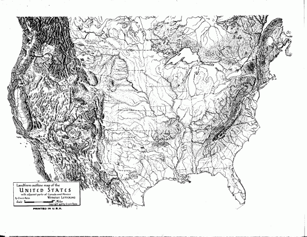 US Map - Landform Outline