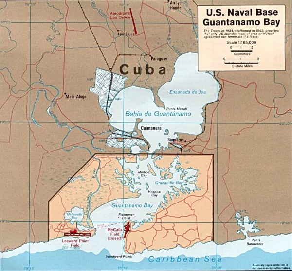 US Naval Base at Guantanamo Bay Map