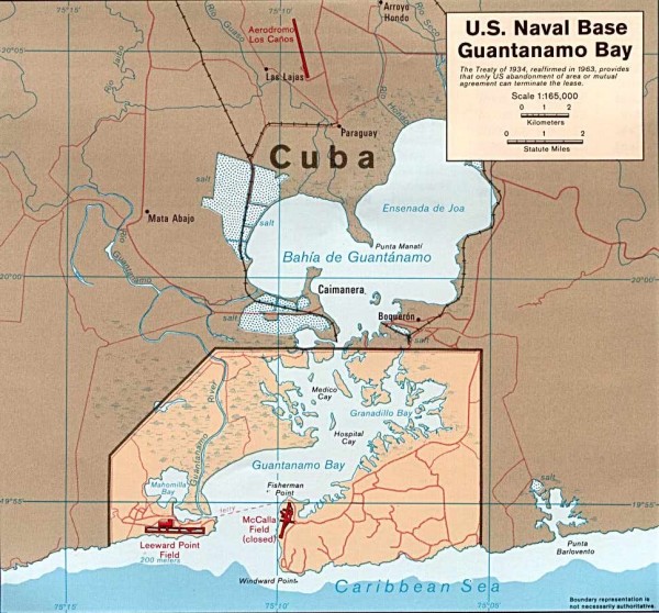 US Naval Base at Guantanamo Bay Map - Guantanamo Bay Cuba • mappery