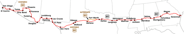 US Route 80 Map