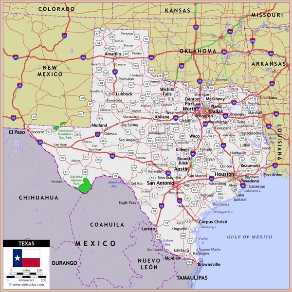 Map Of Texas Interstates - United States Map