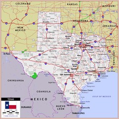 US Texas Roads Map