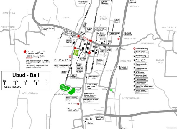 Ubud Tourist Map