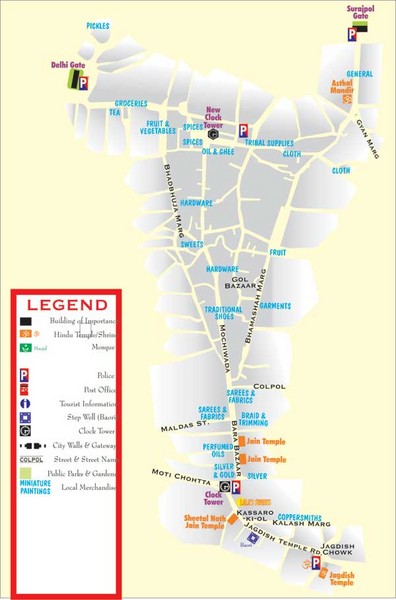 Udaipur Tourist Map