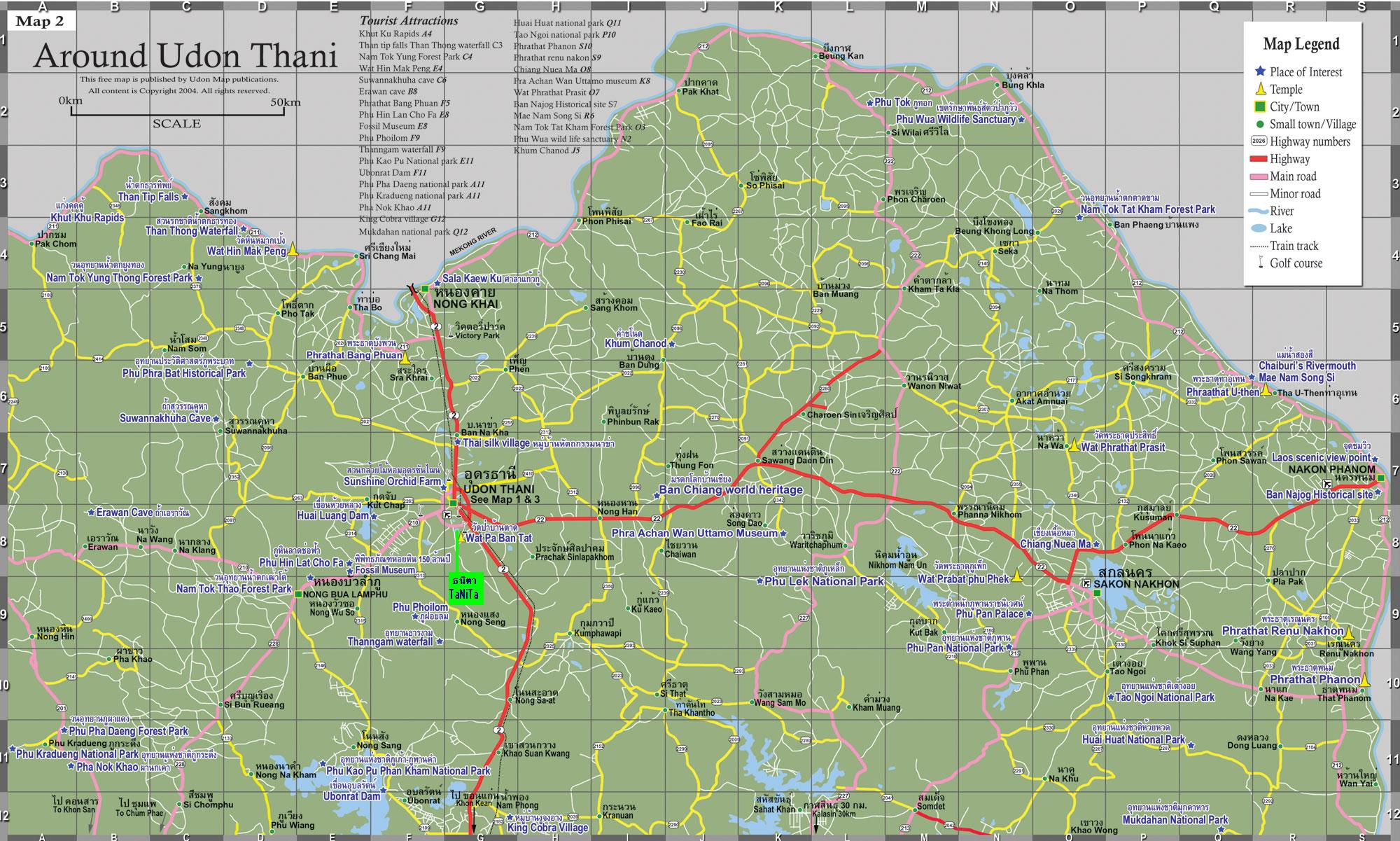 Udon Thani Tourist Map - Udon Thani • mappery