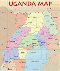 Uganda Political Map