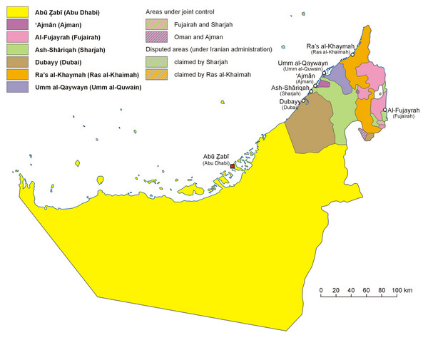 United Arab Emirates Country Map