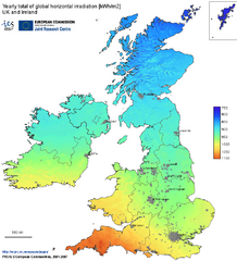 United Kingdom Solar Radiation Map