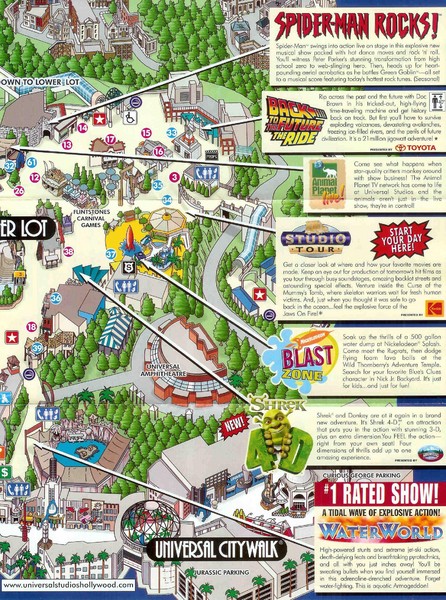Universal Studios in Hollywood Tourist Map