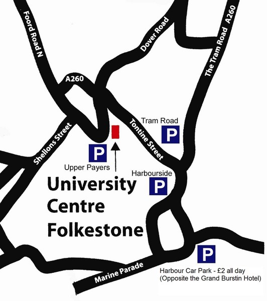 University Centre at Folkestone Map