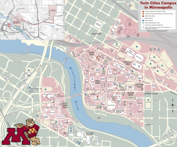University Minnesota - Twin Cities Map