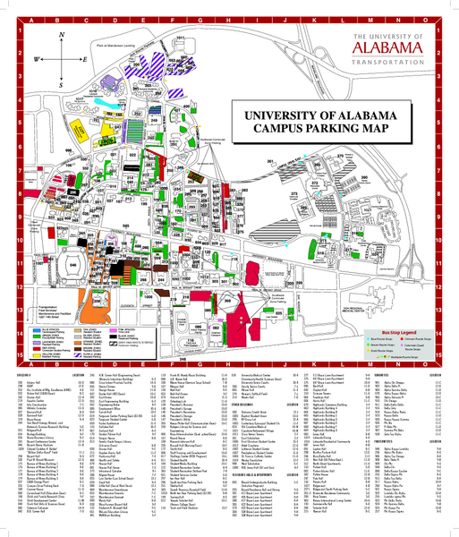 University of Alabama Map