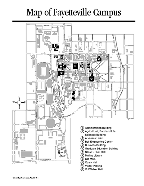 University of Arkansas Map