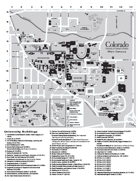 University Of Colorado At Boulder Map Boulder Colorado Mappery