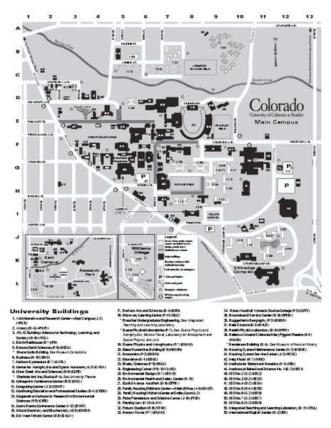 University of Colorado at Boulder Map - Boulder Colorado • mappery