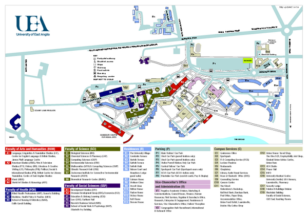 University of East Anglia Map