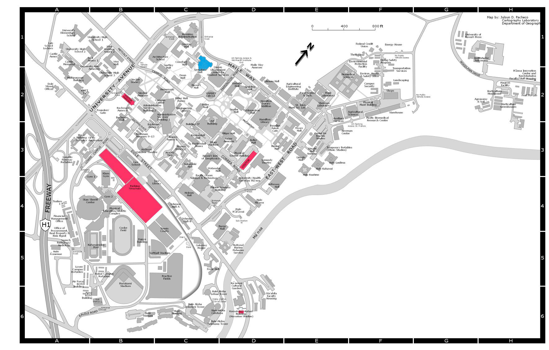 University Of Hawaii Parking Map Honolulu Hawaii United States Mappery