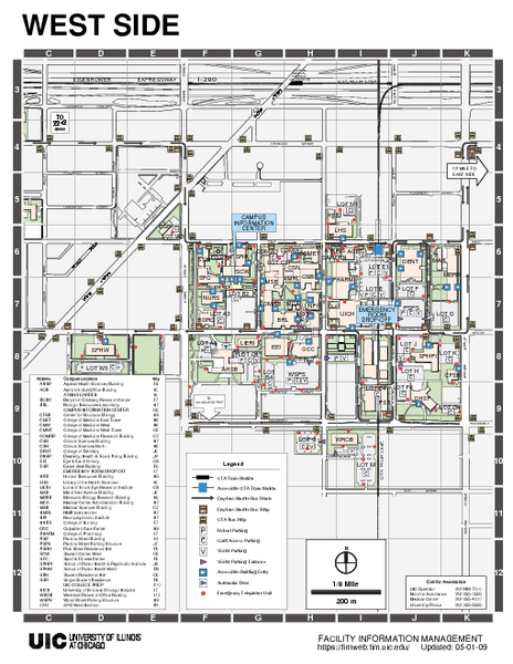 University Of Illinois At Chicago West Map University Of