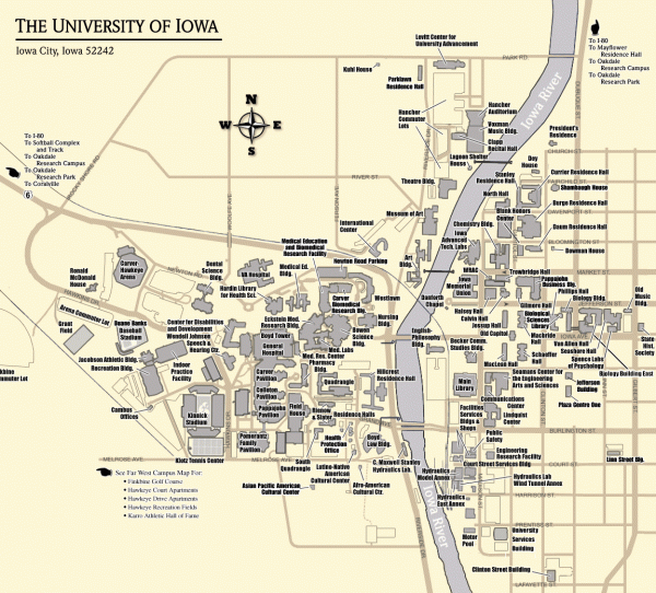 University of Iowa Map