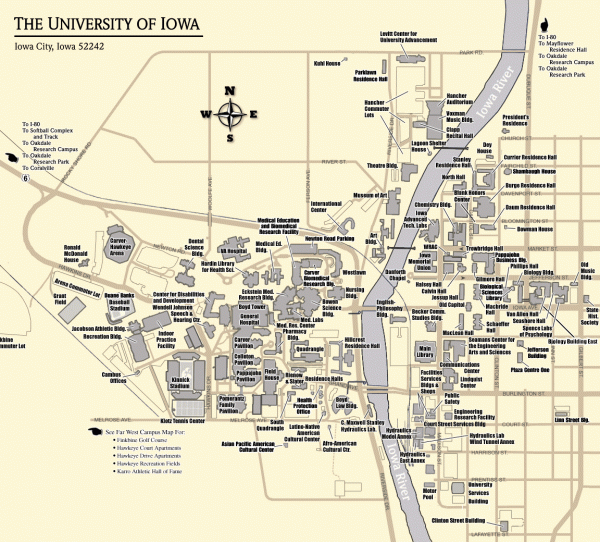 University Of Iowa Campus Map – Map Of The Usa With State Names